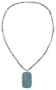 14k White Gold Aquamarine Roundel Necklace with Blue Chalcedony Pendant, 16"