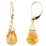 14K Yellow Gold Citrine Briolette Earrings