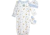 Gerber Organic Gown Starter Set- Jungle Pals BLUE 0 - 6 Months