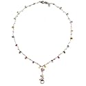 14K White Gold Thai Sapphire Briolette Necklace