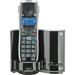 GE DECT 6.0 Black Premier Single Handset Cordless Phone with Goog-411 and Caller ID (28811FE1)