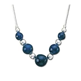 Solid Sterling Silver Lapis Necklace by 