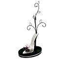 Polka Dot Shoe Jewelry Tree - Earrings Holder- White & Black- 9"H
