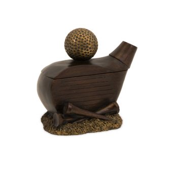 Image of IMAX Putter Box Calcium Carbonate Polyresin Hand Painted Golf Putter Inspired Decorative