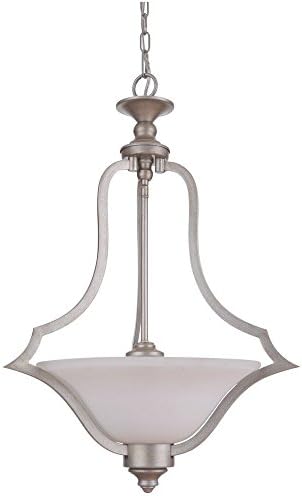 Jeremiah Lighting 40243-AO Gabriella - Three Light Pendant, Athenian Obol Finish with White Frosted Glass