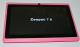 PINK Color 7.0 ZEEPAD(TM) ANDROID 4.0 Headstone PC COMPUTER 4GB WIFI, CAMERA, YOUTUBE, GAMES , SKYPE VIDEO Job &NETFLIX MOVIES