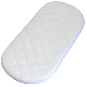Linens Limited Deluxe Quilted Moses Basket Mattress, 65 x 28 x 3.5 Cm