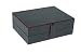 Rapport C428 Black leather watch collector box with red interior. Holds eight watches and has two removable trays for pens and cufflinks.