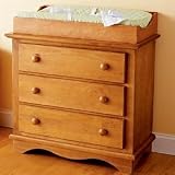 Honey Wooden Changing Top and Vinyl Changing Pad - Changing Top & Pad (Honey) 33.25 x 17.5 x 5.75h