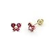 14K Yellow Gold Round Butterfly CZ Stud Earrings title=