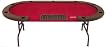 Full-Sized 9-Player Poker Table w/ Dealer Area, Red Felt