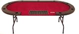 Full-Sized 9-Player Poker Table w/ Dealer Area, Red Felt