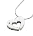 White Ice - Sterling Silver Heart Pendant with Embedded Diamond and 18 Necklace