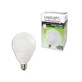 LogiLight Energiesparlampe E27 Globusform 15 Watt, warmwei&szlig;