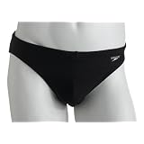 Speedo Men's Fashion Xtra Life Lycra Solid Solar 1" Brief Swimsuit, Black, 38