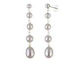 Freshwater Pearl Journey Dangle Earrings in 14K Yellow Gold