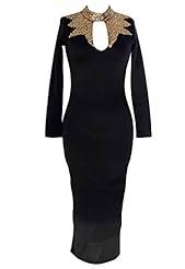 Sexy Knee Length Sequined Turtleneck Midi Dress 