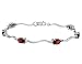 Garnet Gemstone and Diamond 3.32 Carat (ctw) Bracelet in White Gold