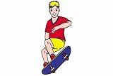 KINDER WARNSIGNAL SCHILD Junge mit Skateboard Herby®