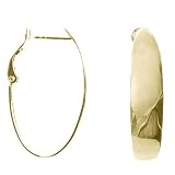 18kt Gold over Sterling Silver Large Tapered Cless Sheet Hoop Earrings