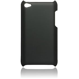 Premium Rubberized Hard Crystal Case Cover for Apple iPod Touch 4G, 4th Generation, 4th Gen - Black, Seamless Rear Case Only