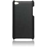 Premium Rubberized Hard Crystal Case Cover for Apple iPod Touch 4G, 4th Generation, 4th Gen - Black, Seamless Rear Case Only ~ Case
