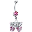 Pink Jeweled Baby Shoes Belly Ring