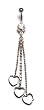 Valentine Dangle Hearts with Clear CZ