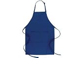 ArtisanStreet's Royal Blue Star of David Chefs Apron. Features Two Pockets with Adjustable Strap. Small Star of David Embroidered on Aprons Bib.