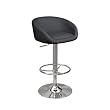 Design - Barhocker Schwarz - M-90080-B - Gestell Metall Verchromt - Sitz Schwarz