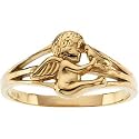 14K White Gold Angel Ring With Holy Spirit