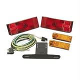 Wesbar Waterproof Over 80 Low Profile Trailer Light and Wire Kit WES-403076 7-Function Tail Lamp, Curbside