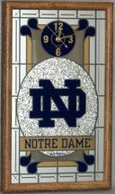Notre Dame Fighting Irish Framed Glass Wall Clock with ND Logo