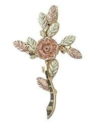 Black Hills Gold 10K Dakota Rose Cross Pendant