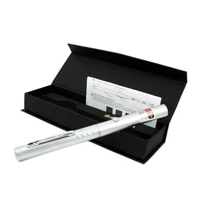 50mW Green Laser Pointer w/ Silver Body