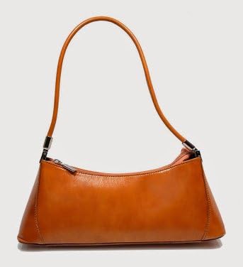 Italian Genuine Leather Calf Skin Handmade Handbag in Camel