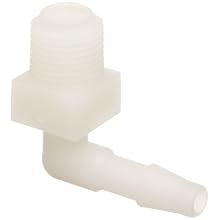 Nylon Tubing Connector, Barbed Elbow, 3/32" x 3/32" Tubing ID (Pack of 25)