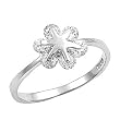 Sterling Silver Ring - Clear CZ - Flower - 10 mm x 2 mm, Sizes 5-9 Sterling Silver Ring - Clear CZ - Flower - 10 mm x 2 mm, Sizes 5-9