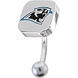 NFL Logo TOP Mount CURVED Belly Ring - Carolina Panthers