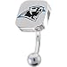 NFL Logo TOP Mount CURVED Belly Ring - Carolina Panthers
