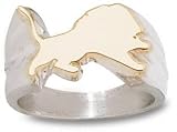 Detroit Lions Solid 14K Gold Logo 3/8'' Ring Size 10.5