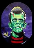 Artist Ben Von Strawn Franken-Stogy Rockabilly Frankenstein Fridge Magnet