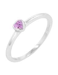 Mini Pink Heart Solitaire Ring