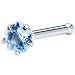 18 Gauge L. Blue Star Cubic Zirconia Nose Bone
