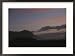 Sunset over coastline of Tasman Sea with lone figure of hiker Framed Art Poster Print by Todd Gipstein, 29x21