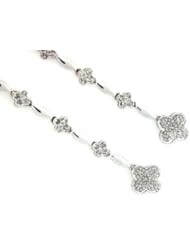 14k WHITE GOLD WOMENS EARRING LE-3538 DIAMOND 0.19CT TW