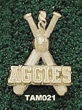 Texas A&M Univ Aggies Bats Charm/Pendant -14K/10K, Stainless Steel or Gold Plated