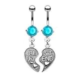 Aqua Gem Best Friend Navel Ring