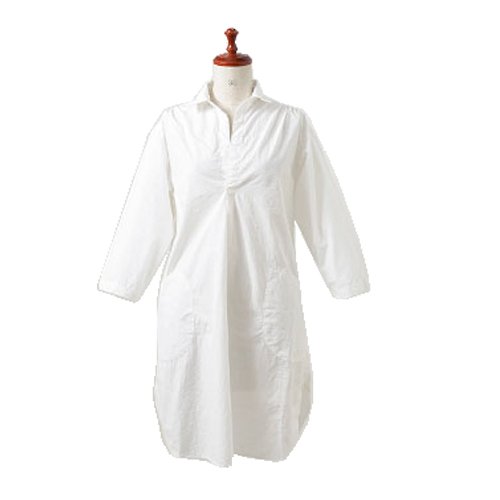 (スロウサイド)Slow Side ７分袖スキッパーシャツチュニック een97128