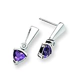 Sterling Silver Amethyst and Diamond Earrings (Pair)